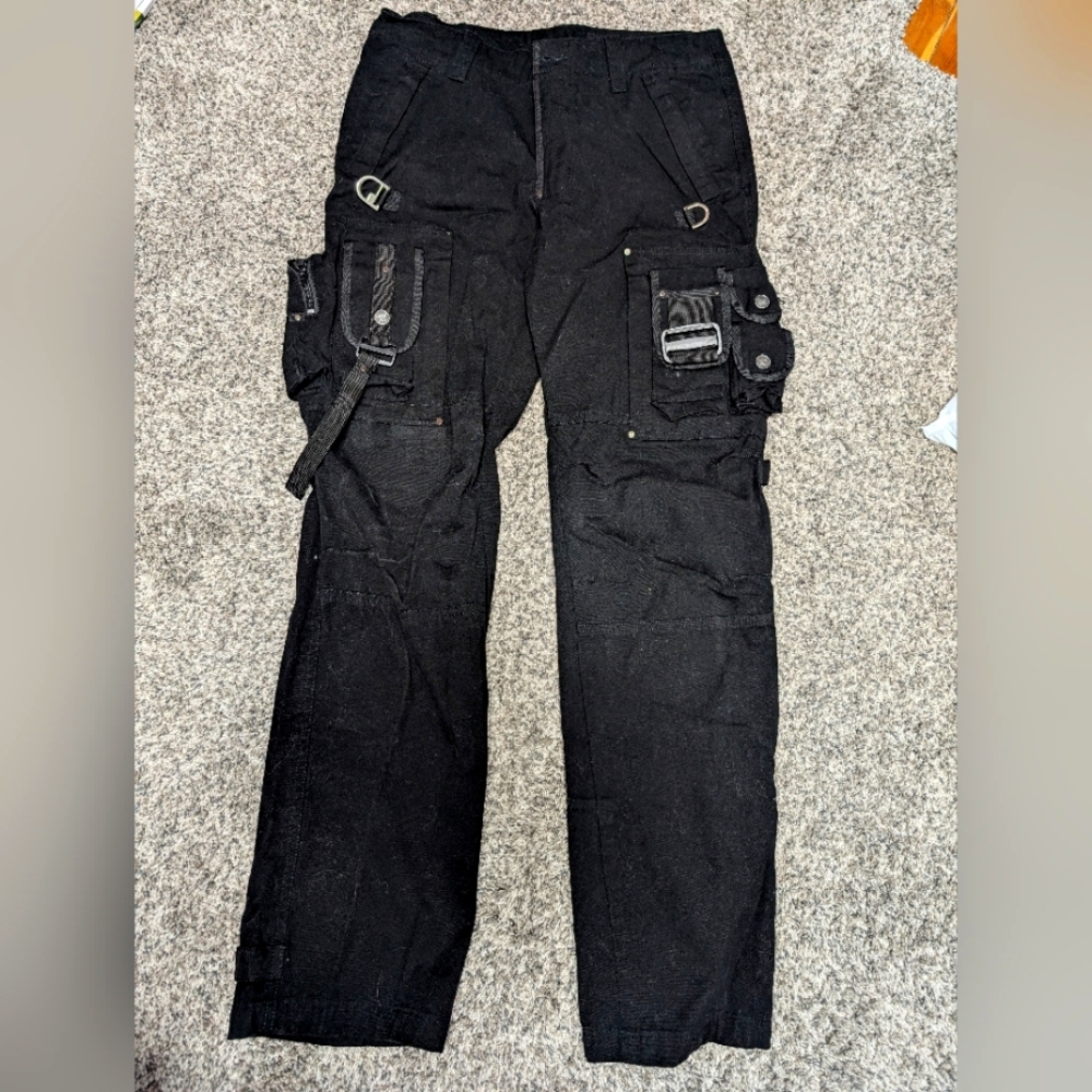 Black Tactical Cargo Pants with Modular Design